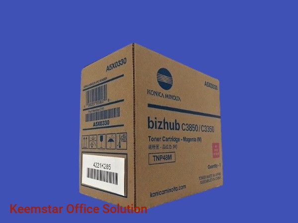 Genuine Konica Minolta TNP48 Magenta Toner Cartridge for Bizhub C3350, C3850, C3850FS - High Yield, 10,000 Pages